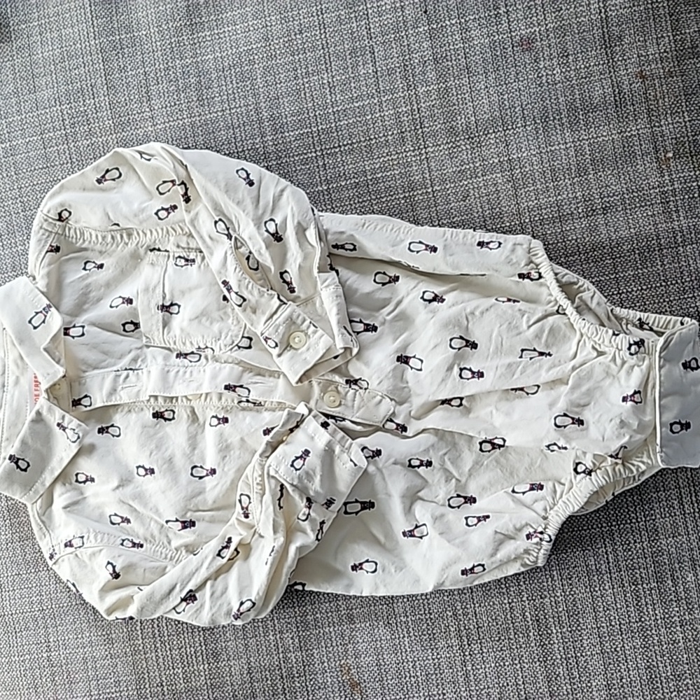 12-18m penguin dress shirt bodysuit